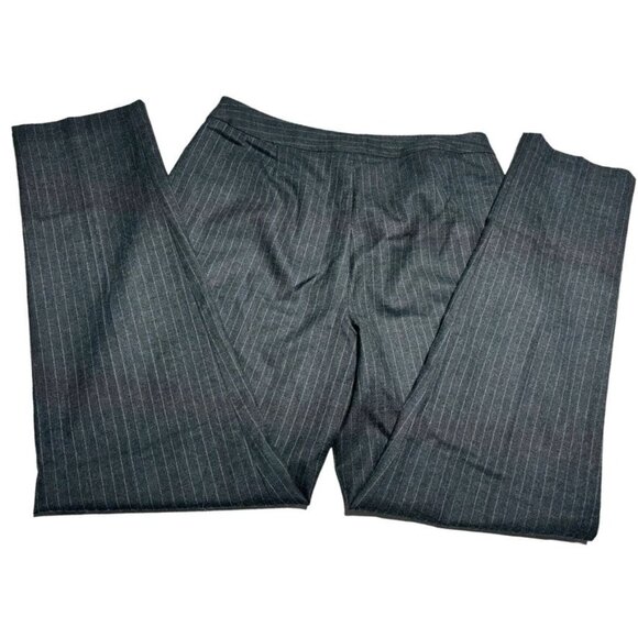 Talbots Wool Pinstripe Pants Gray Size 6 - Picture 2 of 9